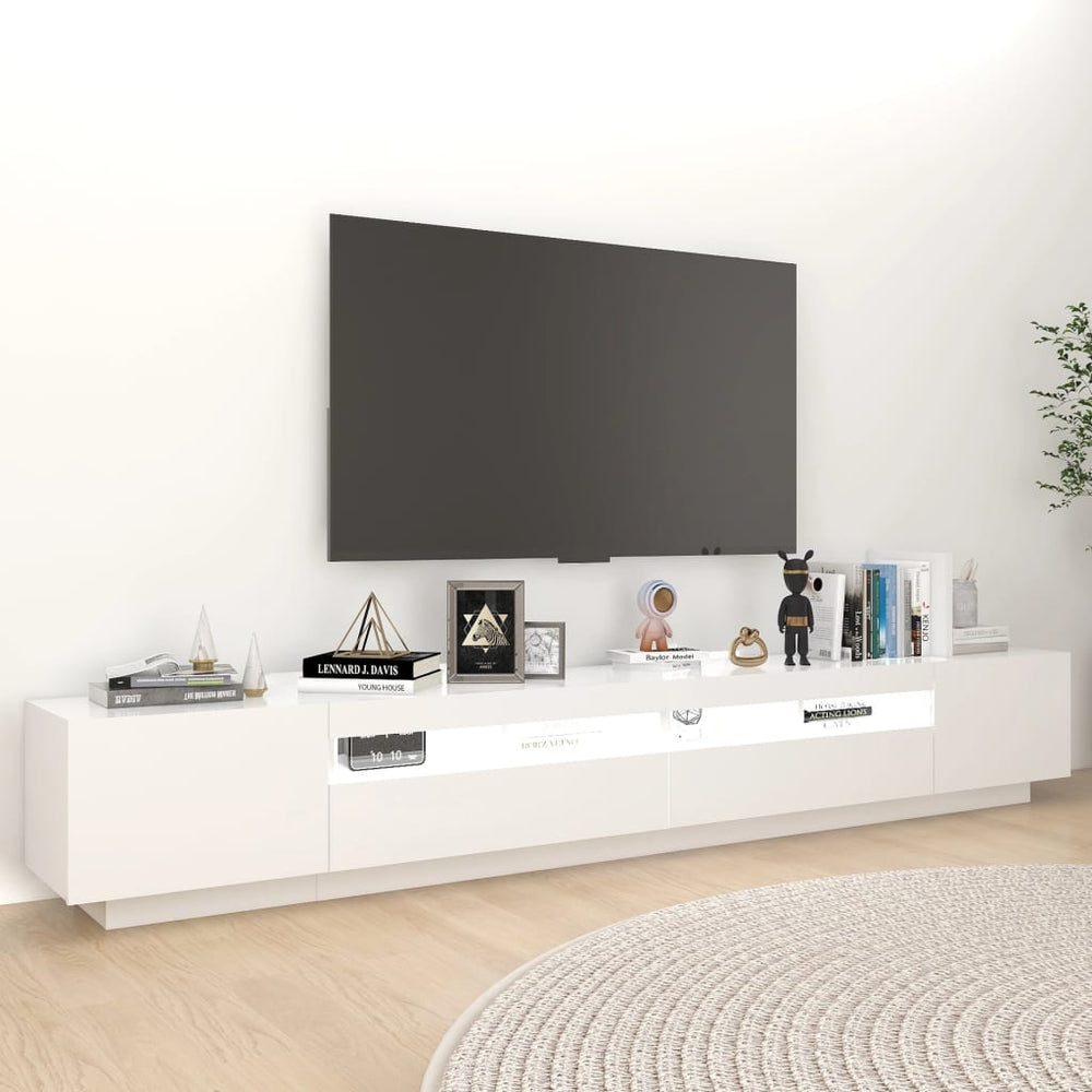 Tv-meubel met LED-verlichting 260x35x40 cm wit MeubelReus