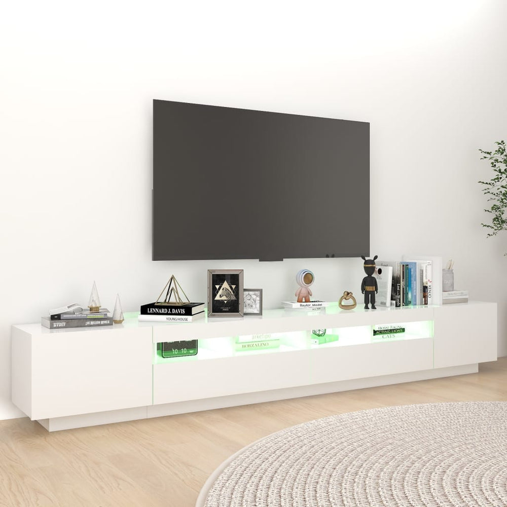 Tv-meubel met LED-verlichting 260x35x40 cm wit MeubelReus