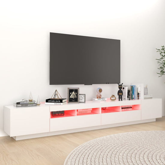 Tv-meubel met LED-verlichting 260x35x40 cm wit MeubelReus