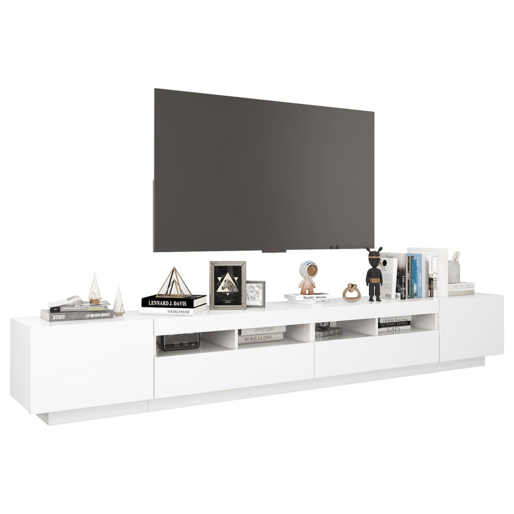 Tv-meubel met LED-verlichting 260x35x40 cm wit MeubelReus