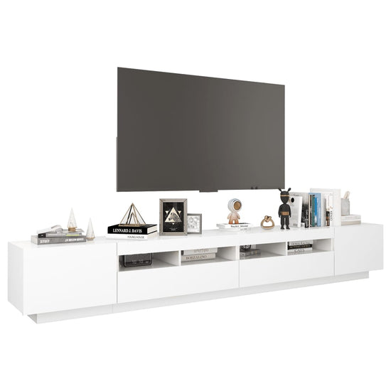 Tv-meubel met LED-verlichting 260x35x40 cm wit MeubelReus