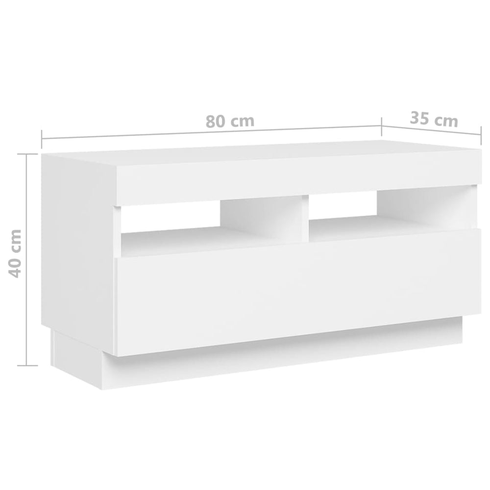 Tv-meubel met LED-verlichting 260x35x40 cm wit MeubelReus