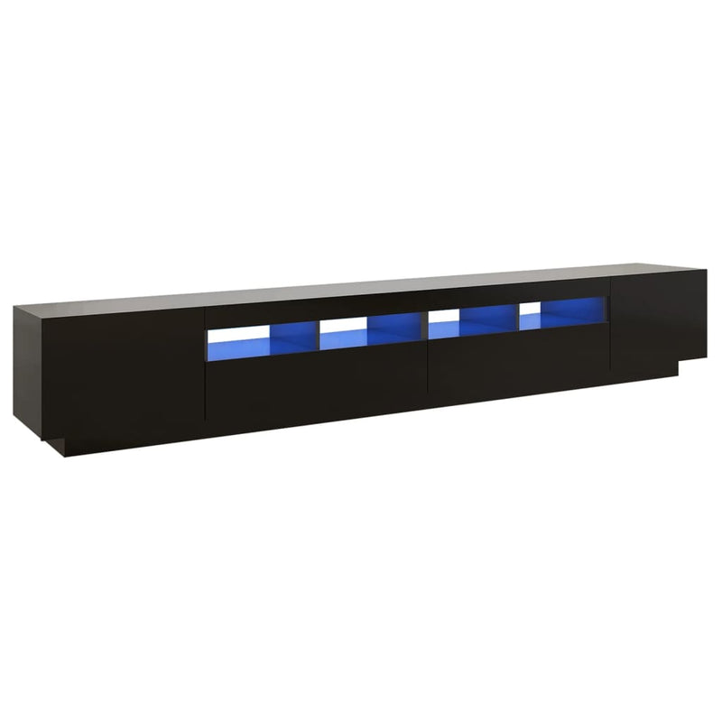 Tv-meubel met LED-verlichting 260x35x40 cm zwart MeubelReus