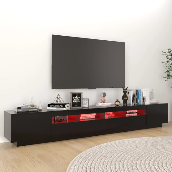 Tv-meubel met LED-verlichting 260x35x40 cm zwart MeubelReus