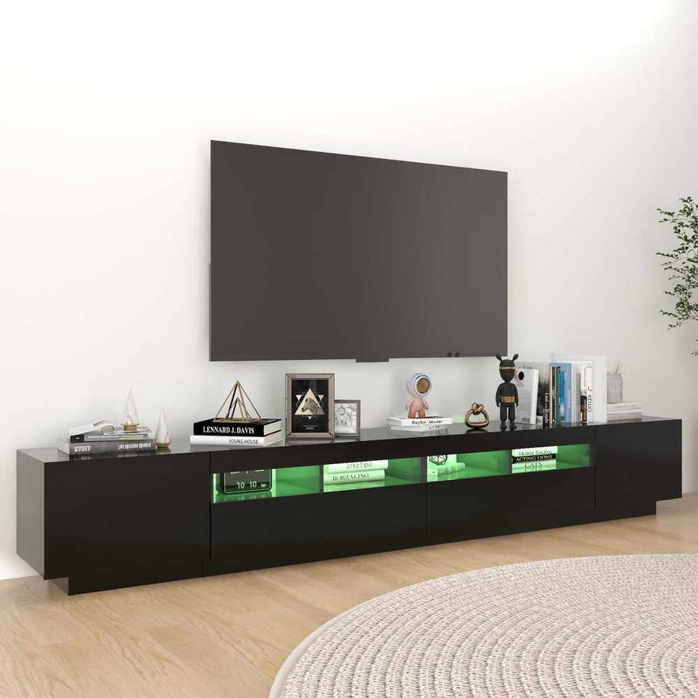 Tv-meubel met LED-verlichting 260x35x40 cm zwart MeubelReus