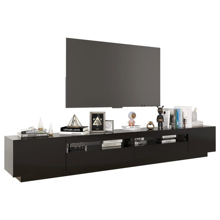 Tv-meubel met LED-verlichting 260x35x40 cm zwart MeubelReus