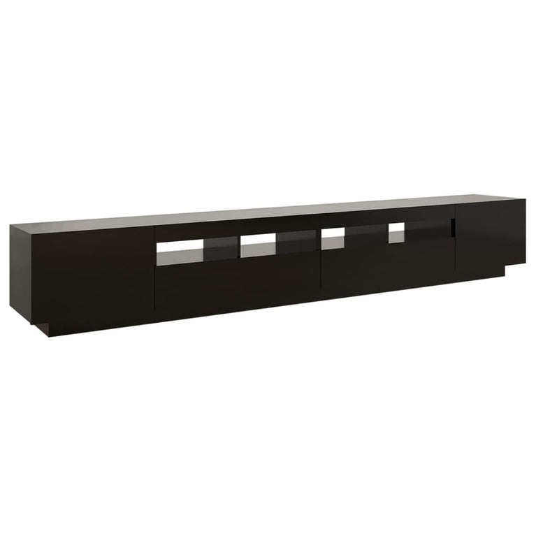 Tv-meubel met LED-verlichting 260x35x40 cm zwart MeubelReus