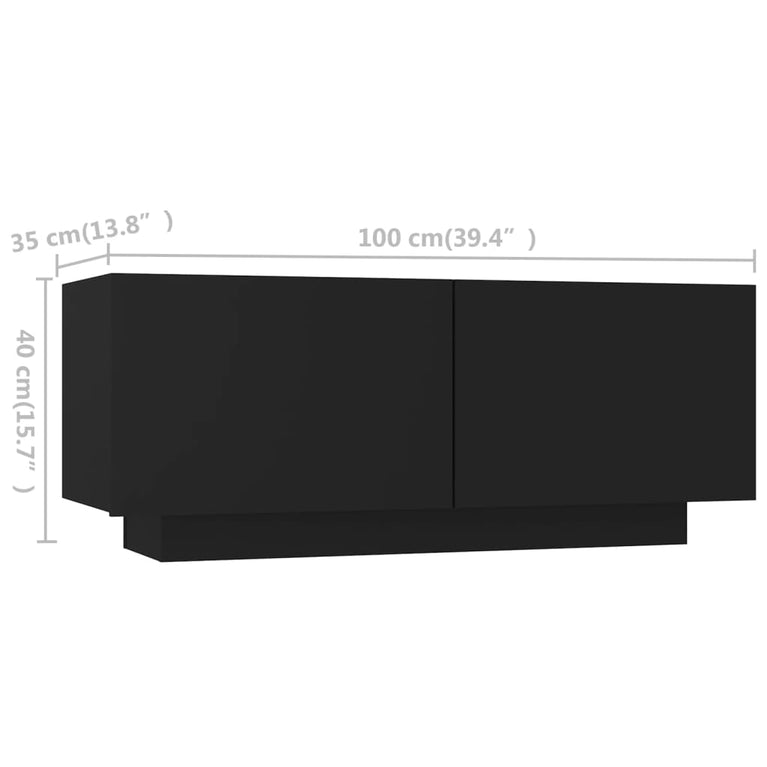 Tv-meubel met LED-verlichting 260x35x40 cm zwart MeubelReus
