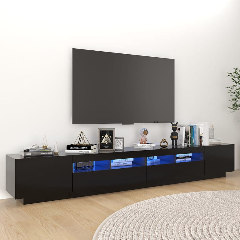 Tv-meubel met LED-verlichting 260x35x40 cm zwart MeubelReus