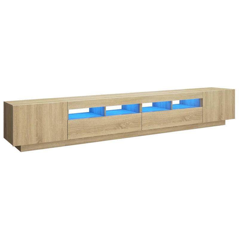 Tv-meubel met LED-verlichting 260x35x40 cm sonoma eikenkleurig MeubelReus