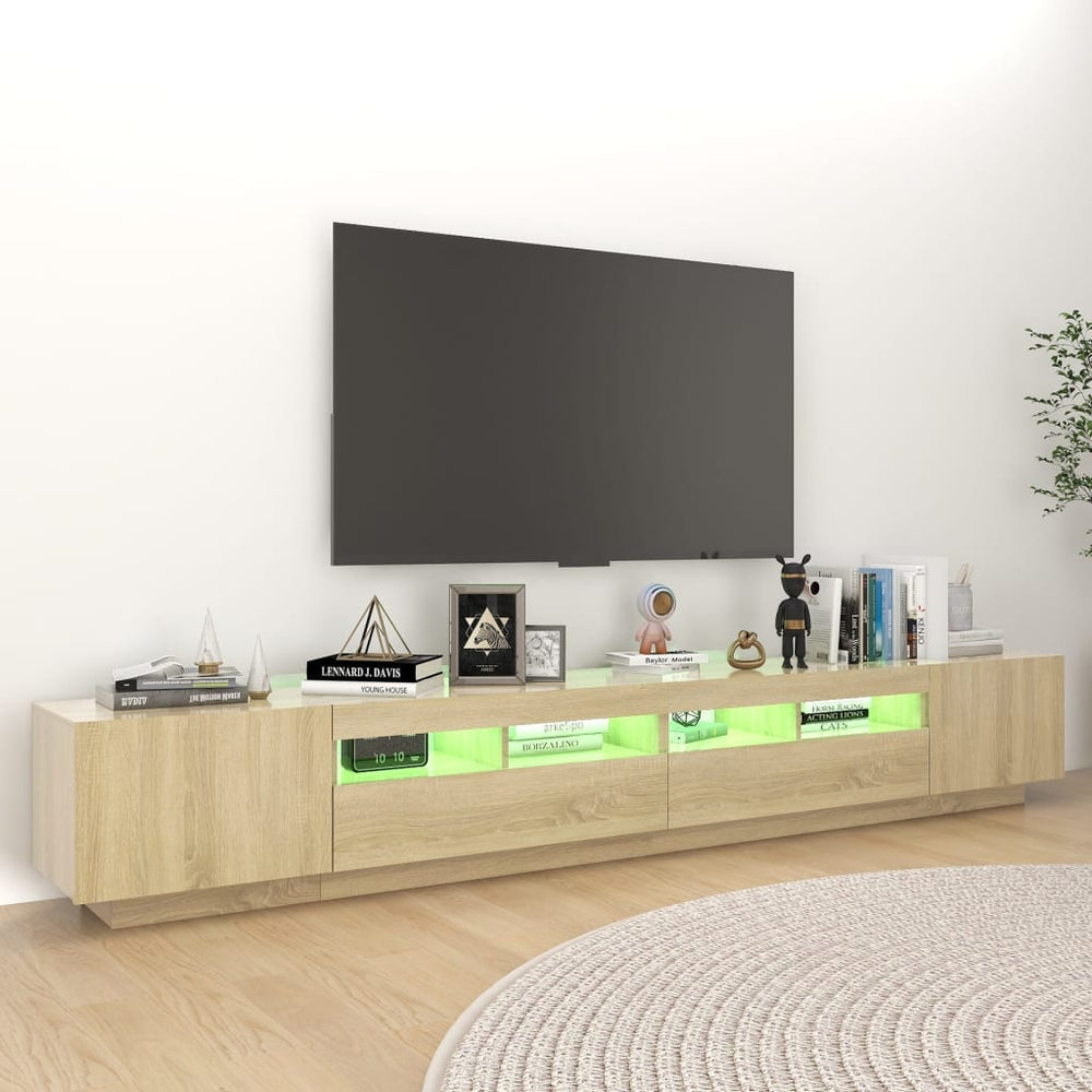 Tv-meubel met LED-verlichting 260x35x40 cm sonoma eikenkleurig MeubelReus
