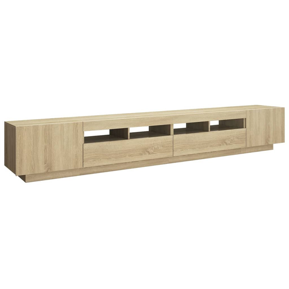Tv-meubel met LED-verlichting 260x35x40 cm sonoma eikenkleurig MeubelReus