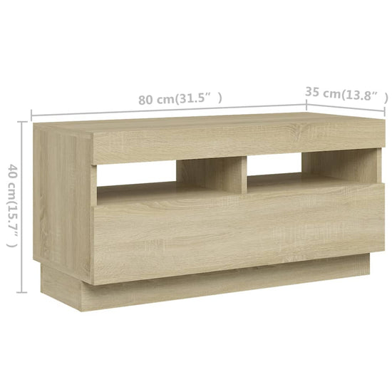 Tv-meubel met LED-verlichting 260x35x40 cm sonoma eikenkleurig MeubelReus