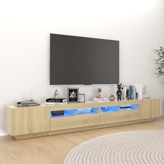 Tv-meubel met LED-verlichting 260x35x40 cm sonoma eikenkleurig MeubelReus
