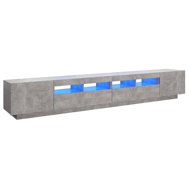 Tv-meubel met LED-verlichting 260x35x40 cm betongrijs MeubelReus
