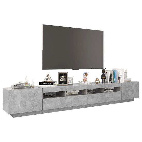 Tv-meubel met LED-verlichting 260x35x40 cm betongrijs MeubelReus