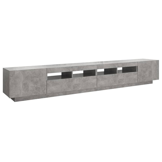 Tv-meubel met LED-verlichting 260x35x40 cm betongrijs MeubelReus