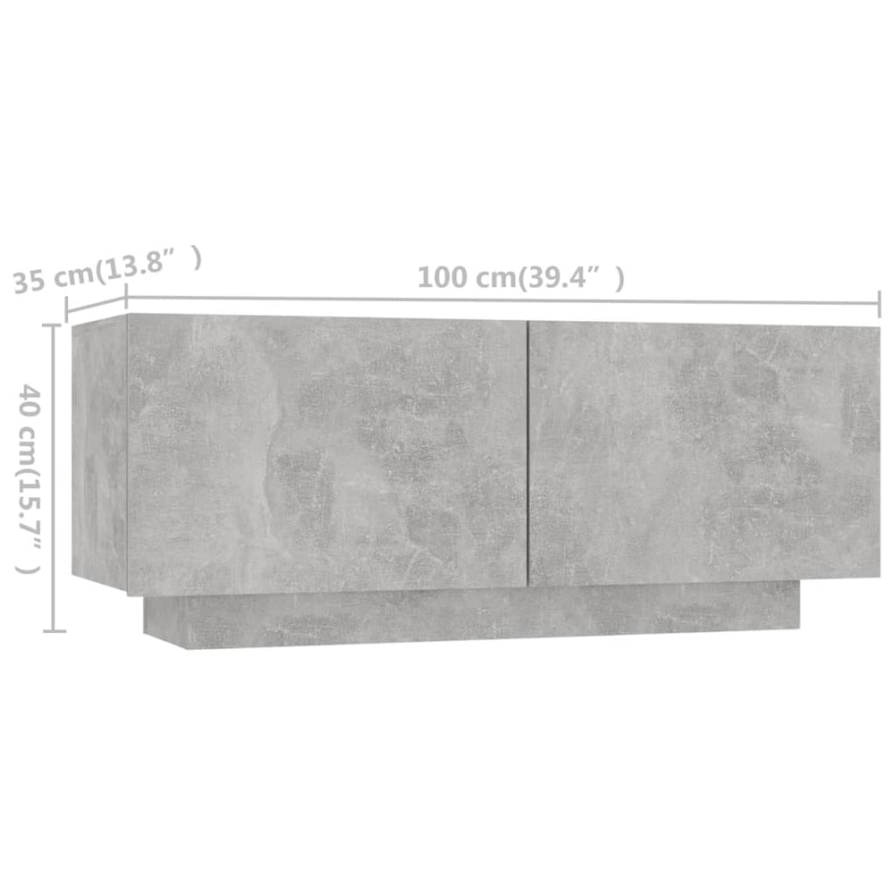 Tv-meubel met LED-verlichting 260x35x40 cm betongrijs MeubelReus