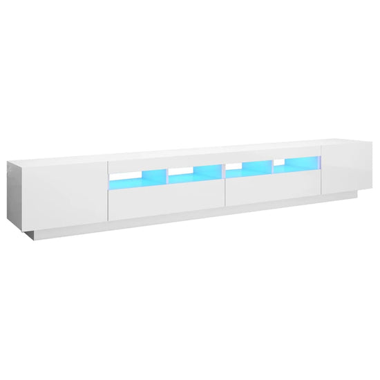 Tv-meubel met LED-verlichting 260x35x40 cm hoogglans wit MeubelReus