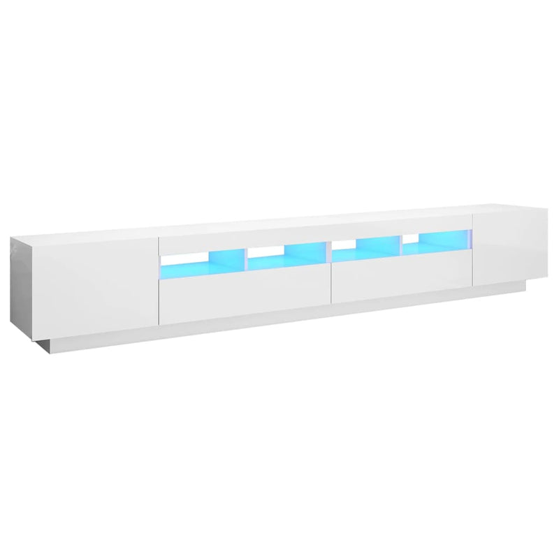 Tv-meubel met LED-verlichting 260x35x40 cm hoogglans wit MeubelReus