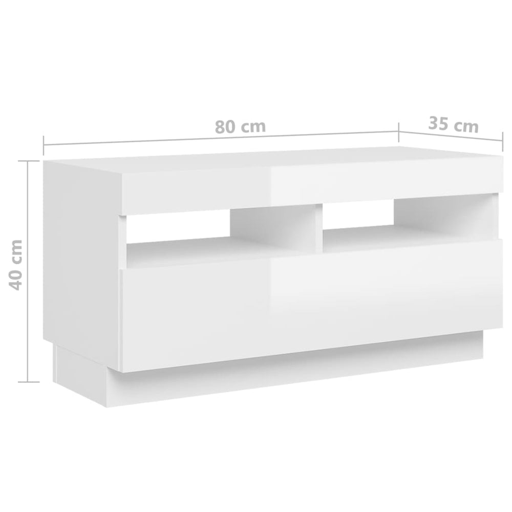 Tv-meubel met LED-verlichting 260x35x40 cm hoogglans wit MeubelReus