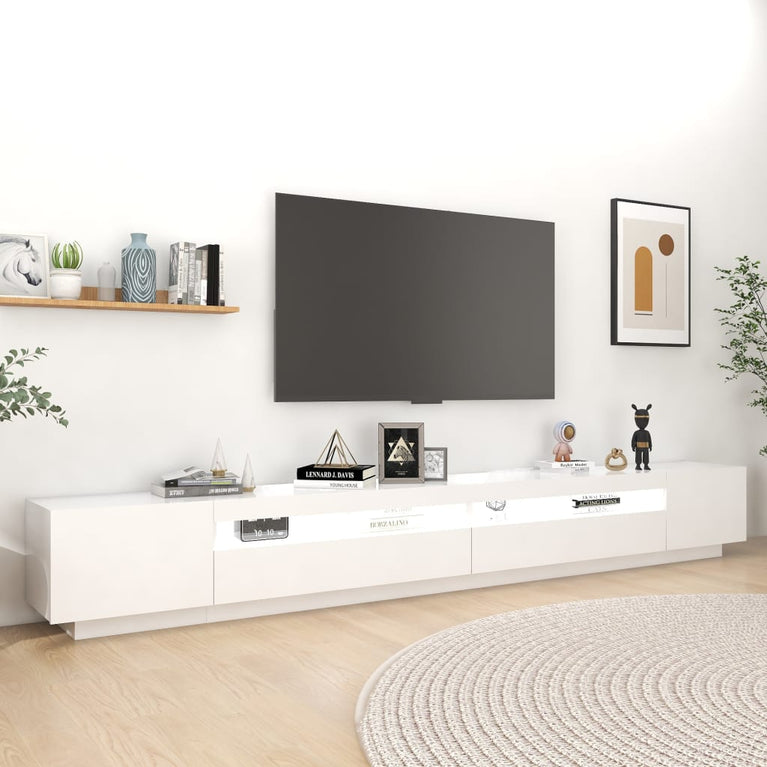 Tv-meubel met LED-verlichting 300x35x40 cm wit MeubelReus
