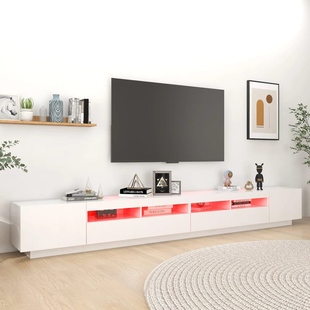 Tv-meubel met LED-verlichting 300x35x40 cm wit MeubelReus