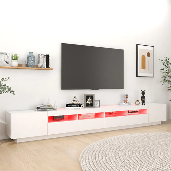 Tv-meubel met LED-verlichting 300x35x40 cm wit MeubelReus