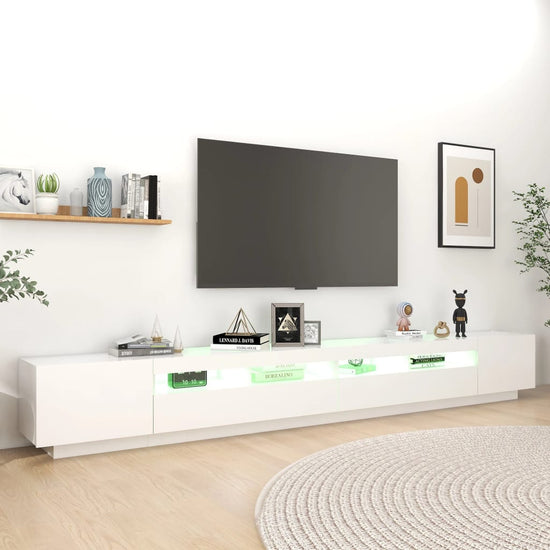 Tv-meubel met LED-verlichting 300x35x40 cm wit MeubelReus