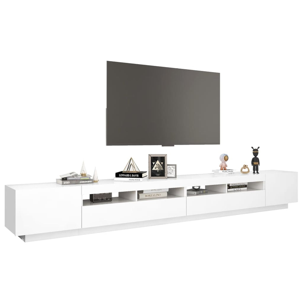 Tv-meubel met LED-verlichting 300x35x40 cm wit MeubelReus