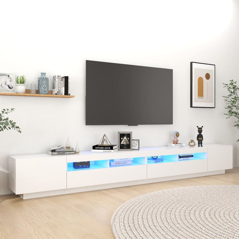 Tv-meubel met LED-verlichting 300x35x40 cm wit MeubelReus