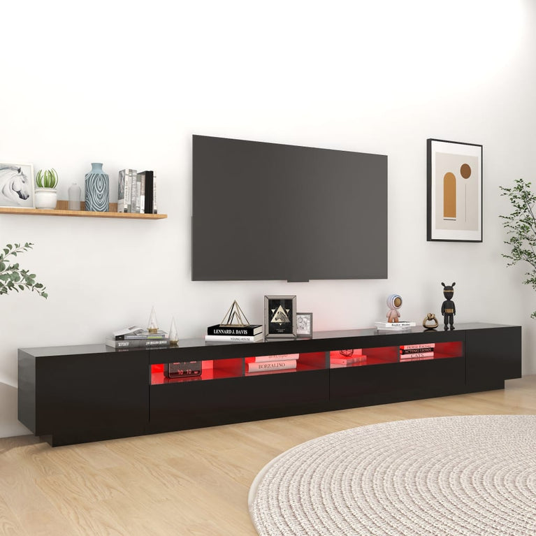 Tv-meubel met LED-verlichting 300x35x40 cm zwart MeubelReus