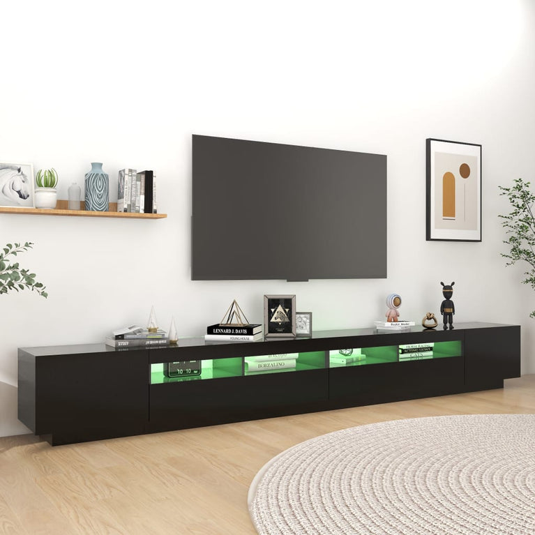 Tv-meubel met LED-verlichting 300x35x40 cm zwart MeubelReus