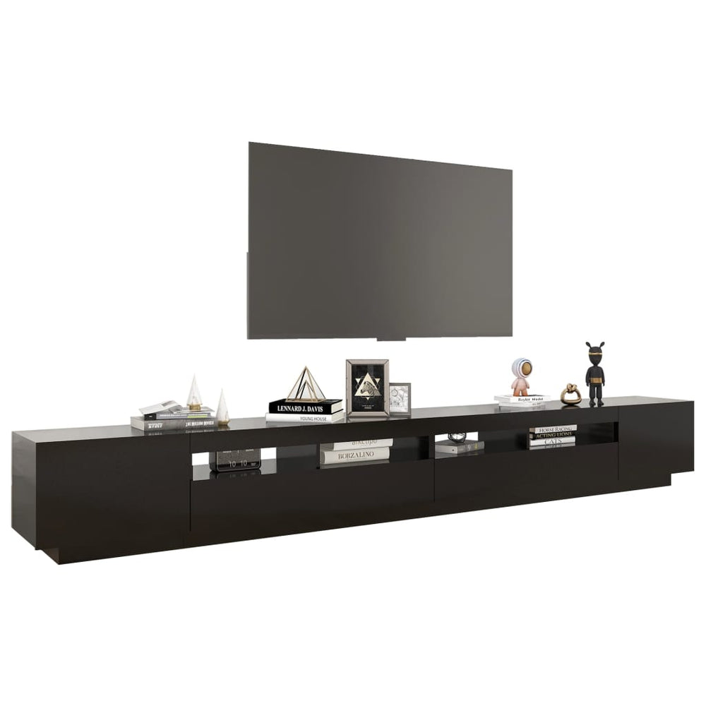 Tv-meubel met LED-verlichting 300x35x40 cm zwart MeubelReus