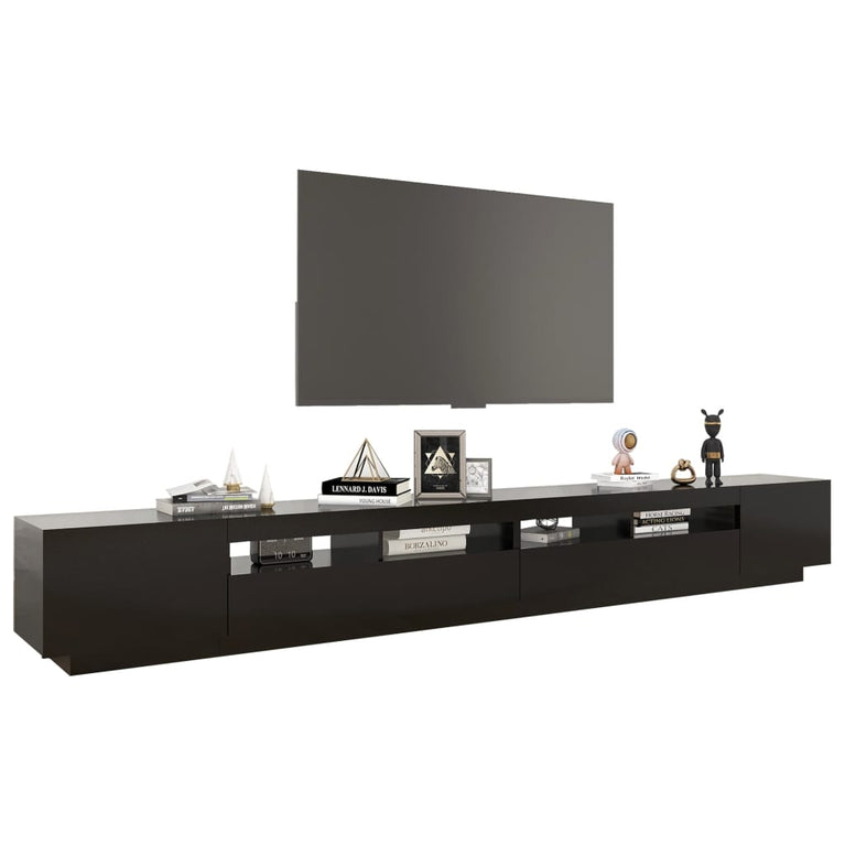 Tv-meubel met LED-verlichting 300x35x40 cm zwart MeubelReus