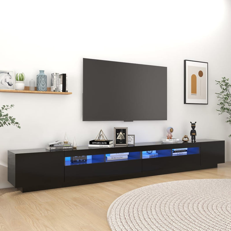 Tv-meubel met LED-verlichting 300x35x40 cm zwart MeubelReus