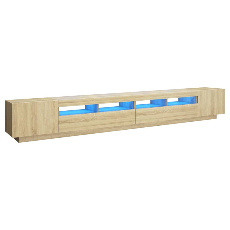Tv-meubel met LED-verlichting 300x35x40 cm sonoma eikenkleurig MeubelReus