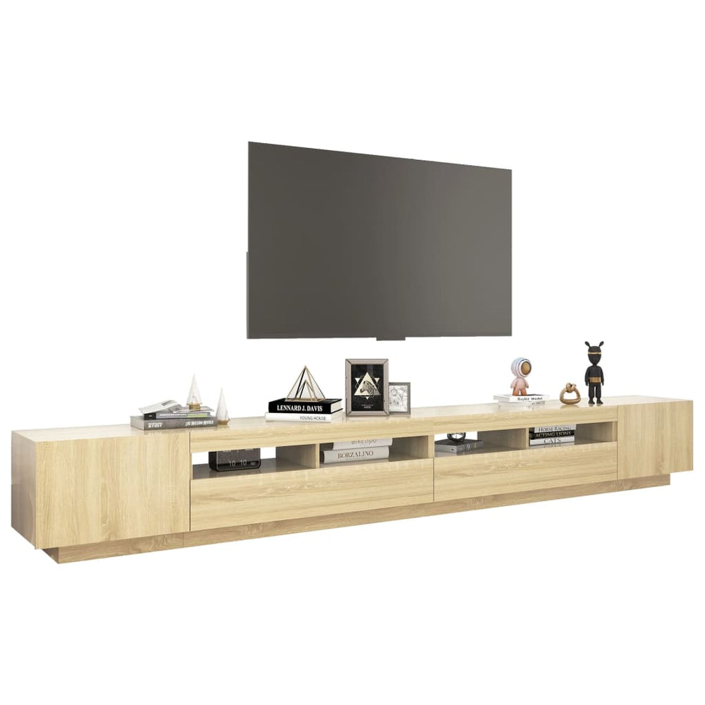 Tv-meubel met LED-verlichting 300x35x40 cm sonoma eikenkleurig MeubelReus