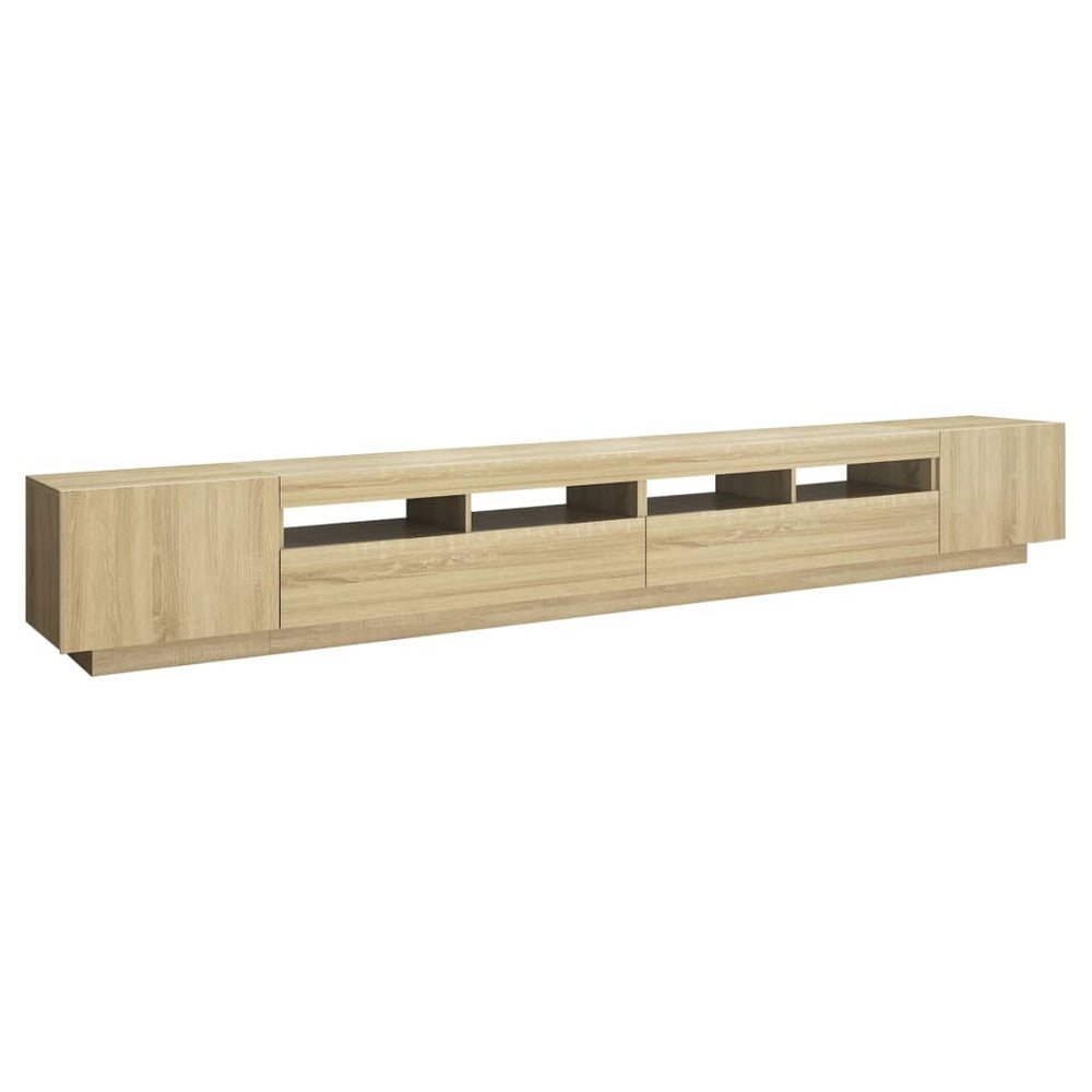 Tv-meubel met LED-verlichting 300x35x40 cm sonoma eikenkleurig MeubelReus