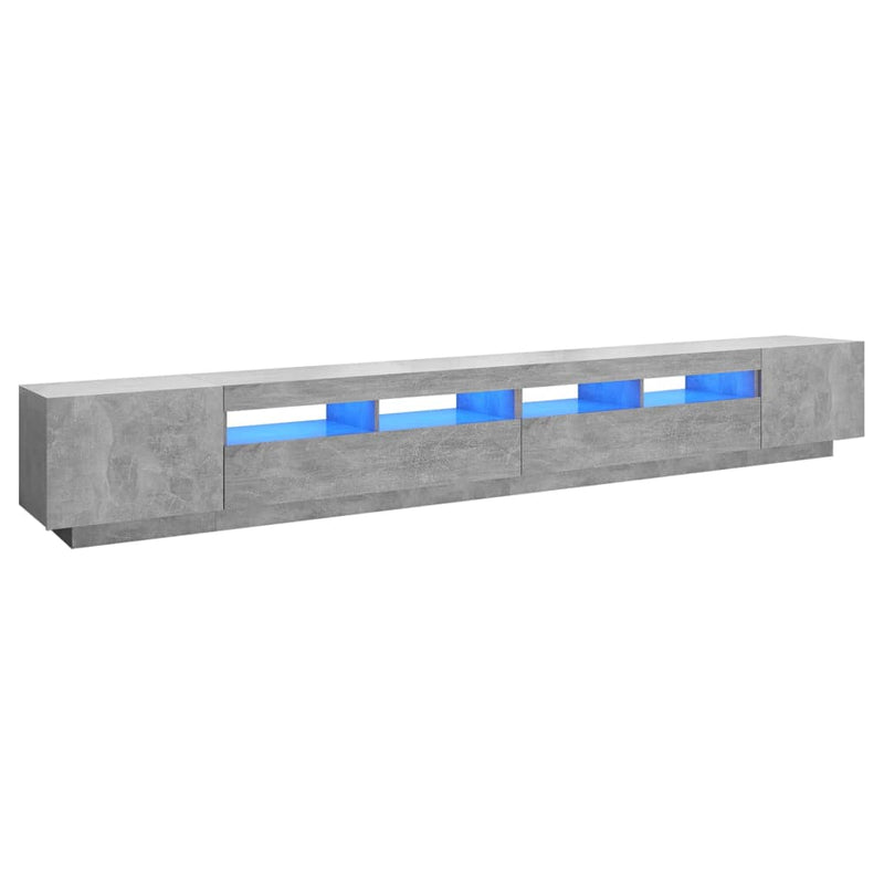 Tv-meubel met LED-verlichting 300x35x40 cm betongrijs MeubelReus