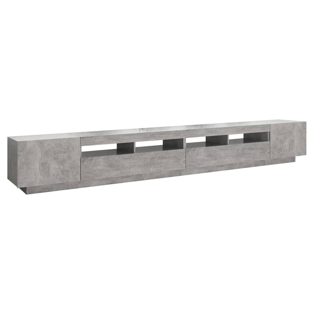 Tv-meubel met LED-verlichting 300x35x40 cm betongrijs MeubelReus