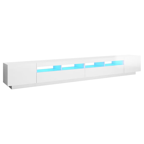 Tv-meubel met LED-verlichting 300x35x40 cm hoogglans wit MeubelReus