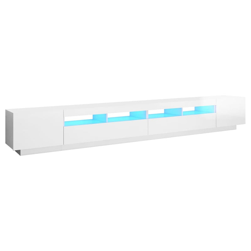 Tv-meubel met LED-verlichting 300x35x40 cm hoogglans wit MeubelReus