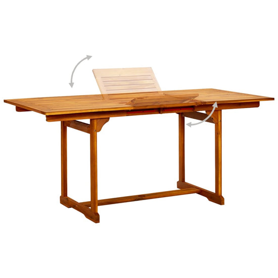 Tuintafel (120-170)x80x75 cm massief acaciahout MeubelReus