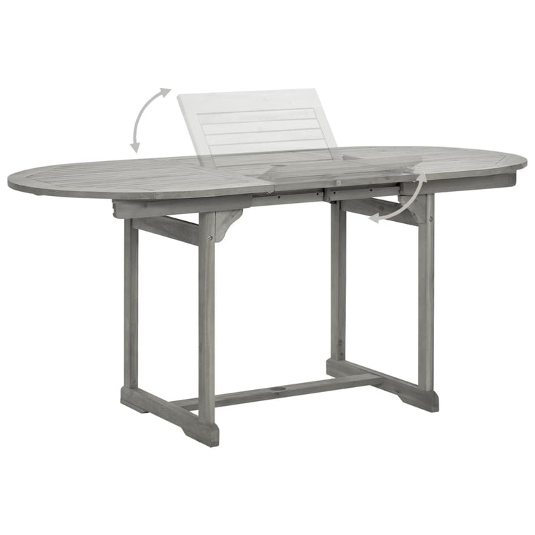 Tuintafel (120-170)x80x75 cm massief acaciahout MeubelReus