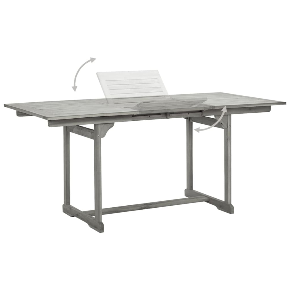 Tuintafel (120-170)x80x75 cm massief acaciahout MeubelReus