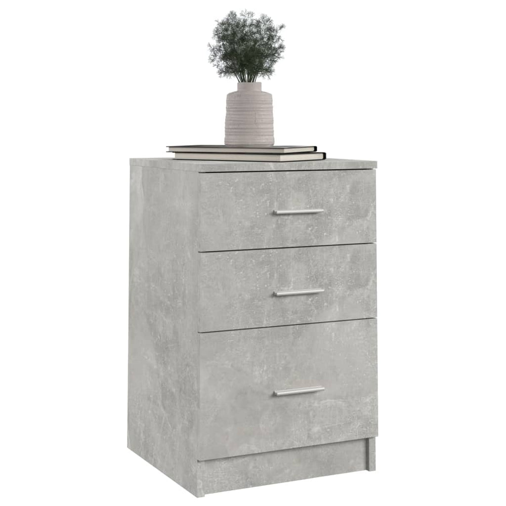 Nachtkastje 40x40x63 cm bewerkt hout betongrijs MeubelReus