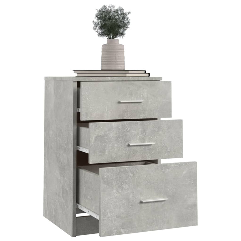 Nachtkastje 40x40x63 cm bewerkt hout betongrijs MeubelReus