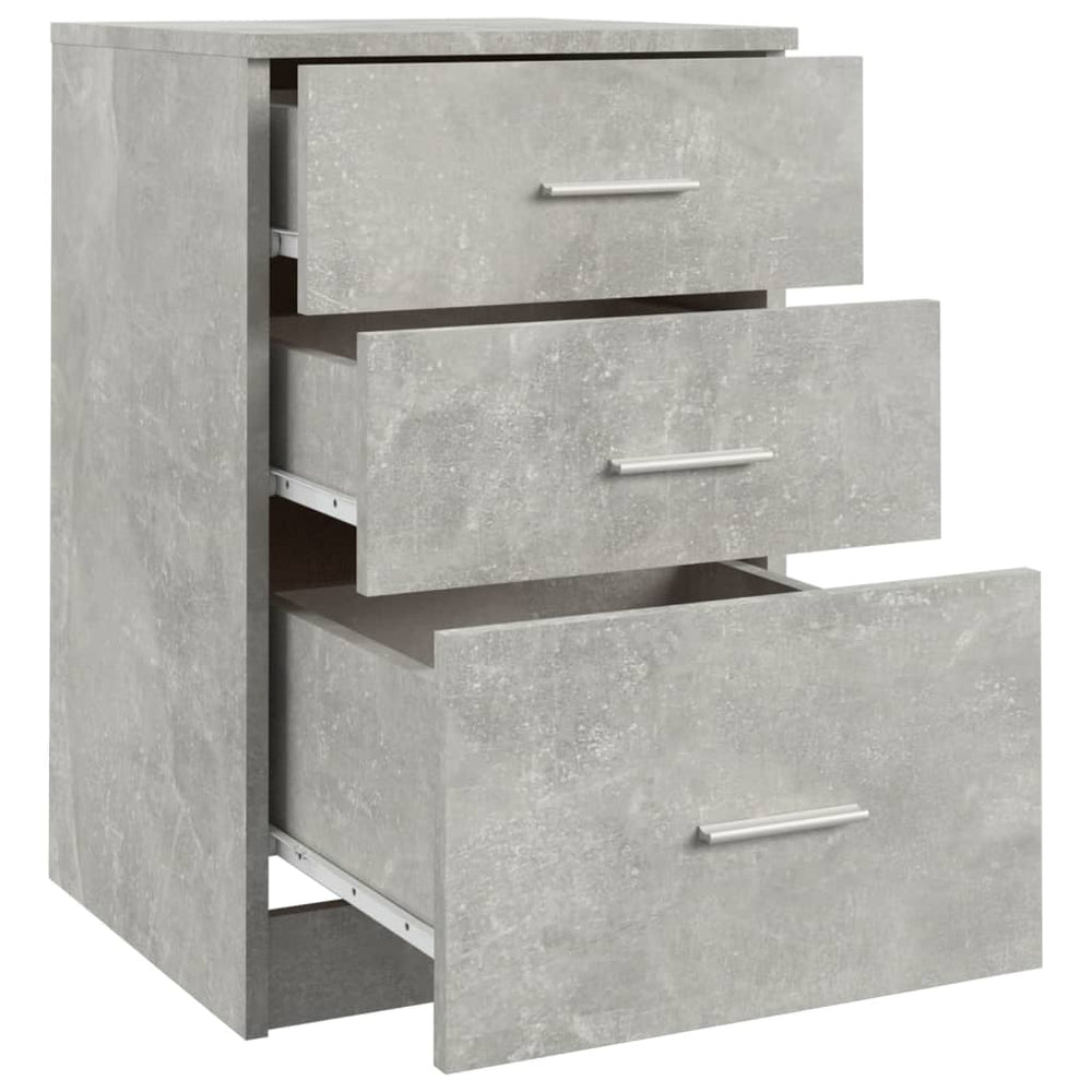 Nachtkastje 40x40x63 cm bewerkt hout betongrijs MeubelReus
