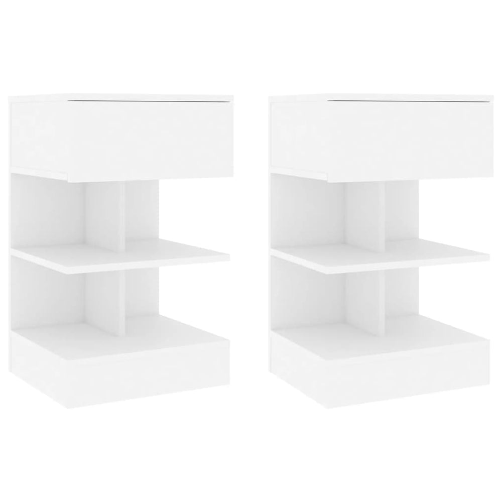 Nachtkastjes 2 st 40x35x65 cm bewerkt hout wit MeubelReus